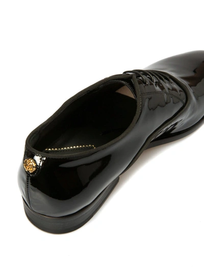 Shop Roberto Cavalli Studs Trimmed Patent Oxford Shoes In Black