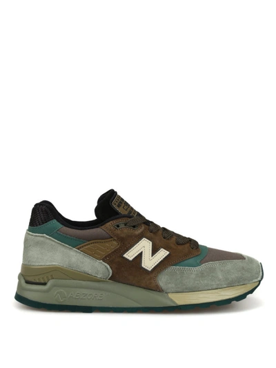 Shop New Balance Suede And Tech Fabric 998 Running Shoes In Green
