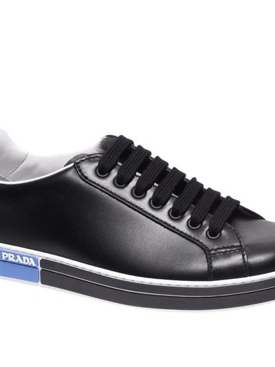 Shop Prada Urban Style Smooth Leather Sneakers In Black