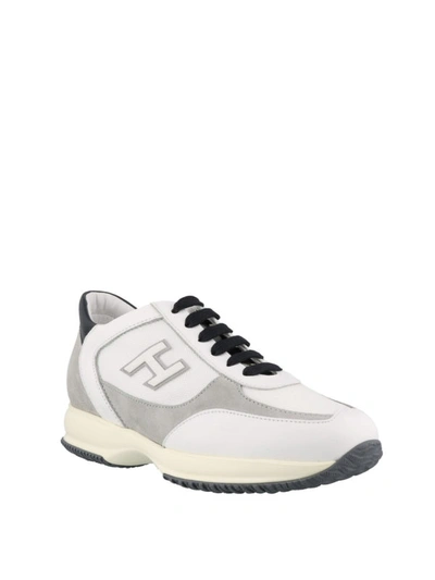 Shop Hogan New Interactive White And Grey Sneakers