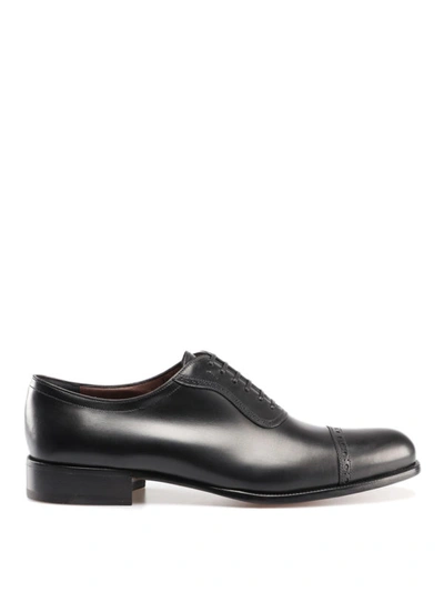 Shop Ferragamo Arcadia Black Leather Oxford Lace-ups