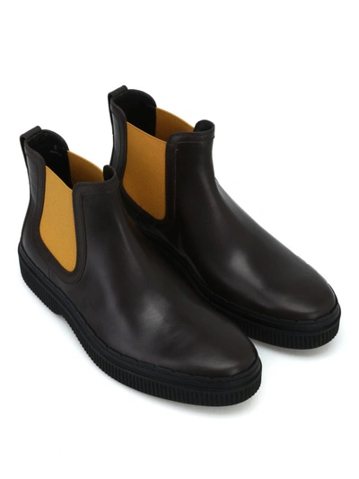 Shop Tod's Dark Brown Smooth Leather Chelsea Boots