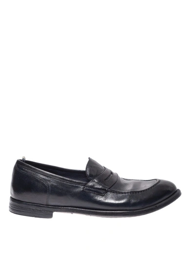 Shop Officine Creative Arch Polished Leather Deep Blue Loafers