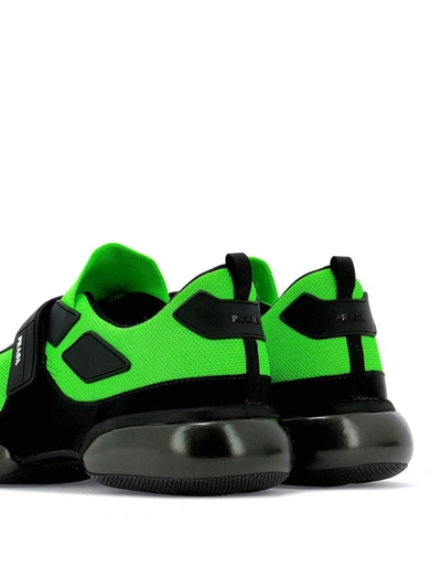 Shop Prada Cloudbust Green And Black Sneakers
