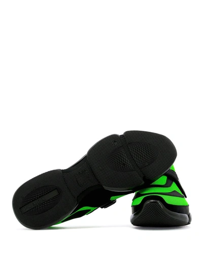 Shop Prada Cloudbust Green And Black Sneakers