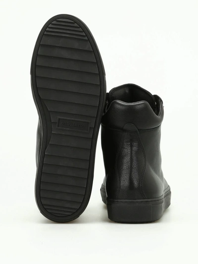 Shop Dsquared2 Whistler Leather High-top Sneakers In Black