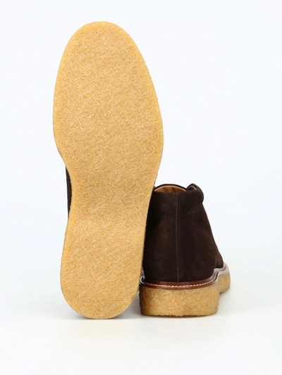 Shop Tod's Dark Brown Suede Desert Boots