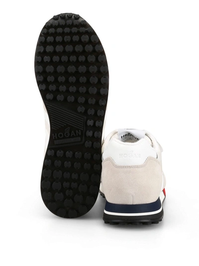 Shop Hogan Suede And Tech Fabric H383 Sneakers In White