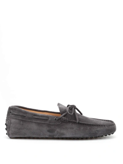 Shop Tod's New Laccetto Loafers In Dark Grey