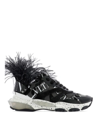 Shop Valentino Bounce Vltn Camouflage Sneakers In Black