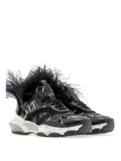 Shop Valentino Bounce Vltn Camouflage Sneakers In Black