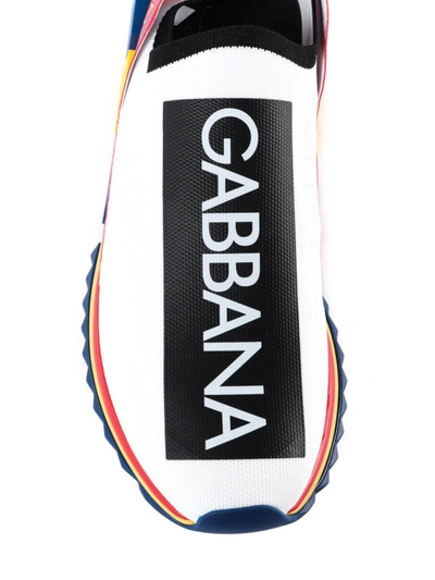 Shop Dolce & Gabbana Sorrento Multicolour Stretch Jersey Slip-ons