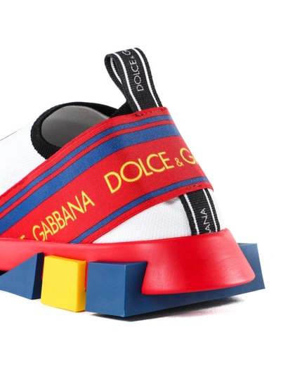 Shop Dolce & Gabbana Sorrento Multicolour Stretch Jersey Slip-ons