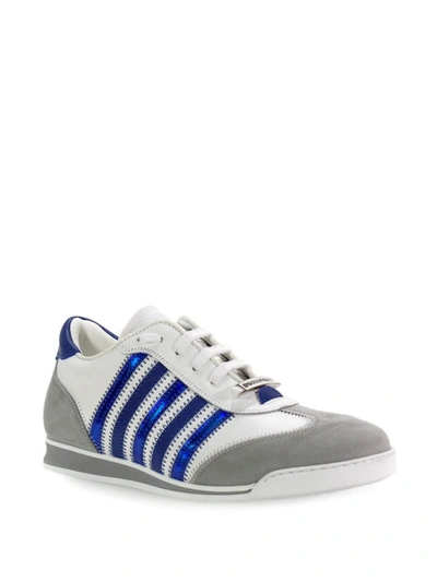 Shop Dsquared2 New Runner Withe And Grey Sneakers In White