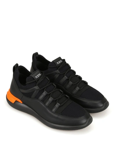 Shop Tod's Shoeker Nocode01 Black Sneakers