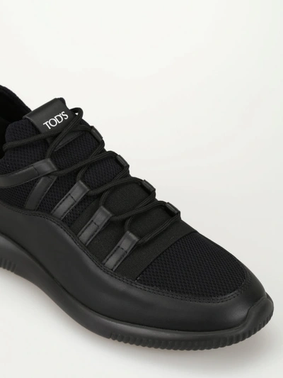 Shop Tod's Shoeker Nocode01 Black Sneakers