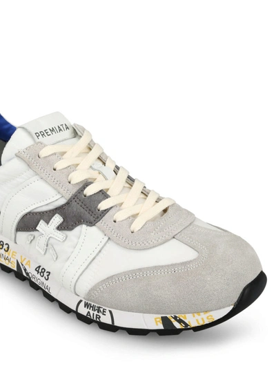 Shop Premiata Lucy Colour Block Leather And Fabric Sneakers In Multicolour