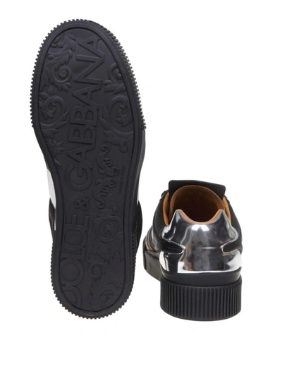 Shop Dolce & Gabbana Miami Sneakers With Laminated Insert In Black