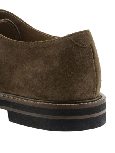 Shop Tod's Brown Suede Lace-ups