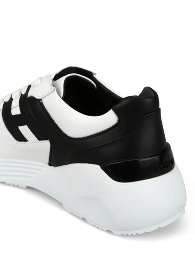 Shop Hogan Two-tone Leather Active One Sneakers In White