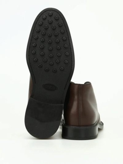 Shop Tod's Brown Leather Desert Boots