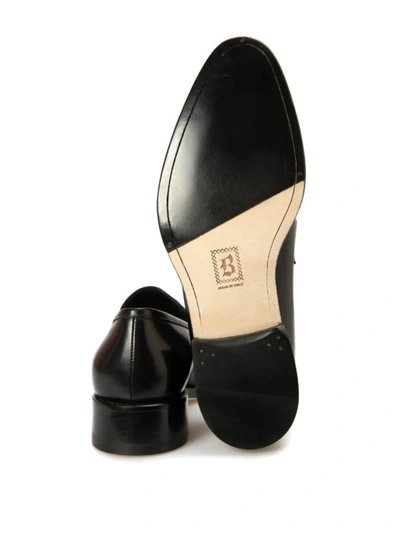 Shop Brioni Polished Leather Loafers In Black