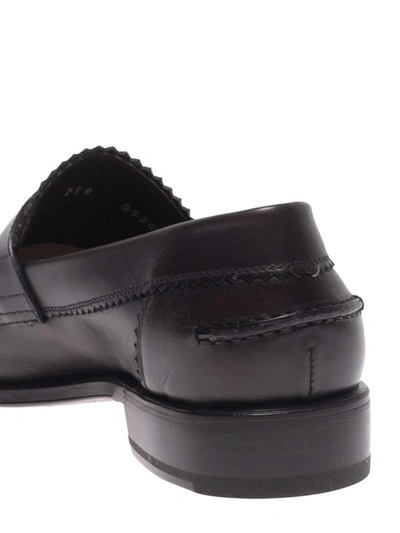 Shop Barrett New Box Leather Loafers In Dark Brown