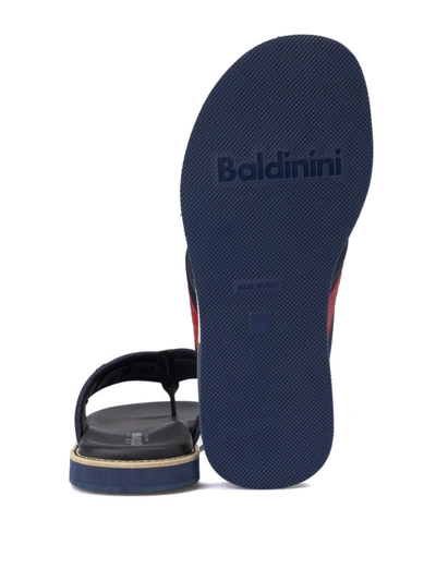 Shop Baldinini Tricolour Leather Flip Flops In Multicolour