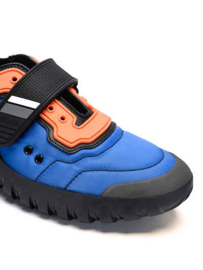 Shop Prada Nylon And Rubber Sneakers In Blue
