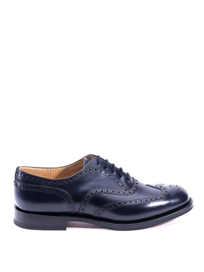 Shop Church's Burwood Polished Leather Oxford Brogues In Blue