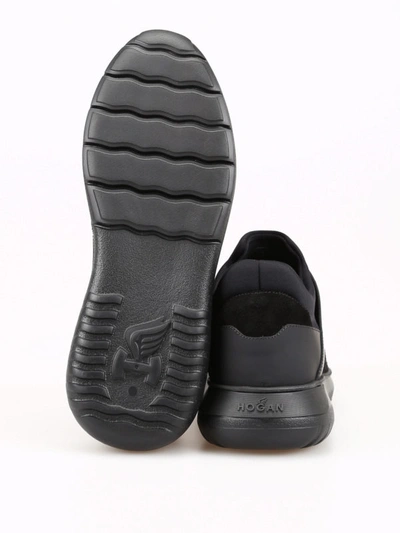 Shop Hogan H371 Interactive Slip-on Sneakers In Black