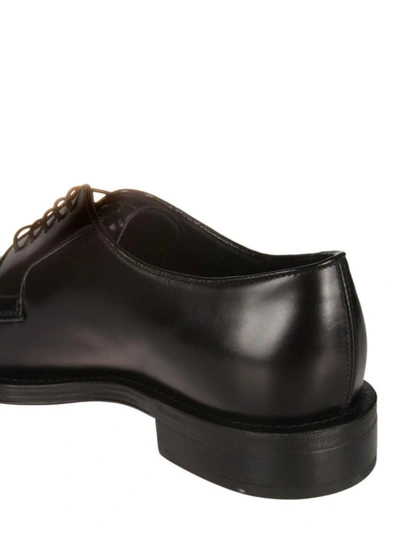 Shop Prada Polished Leather Lace-up Derby Shoes In Black