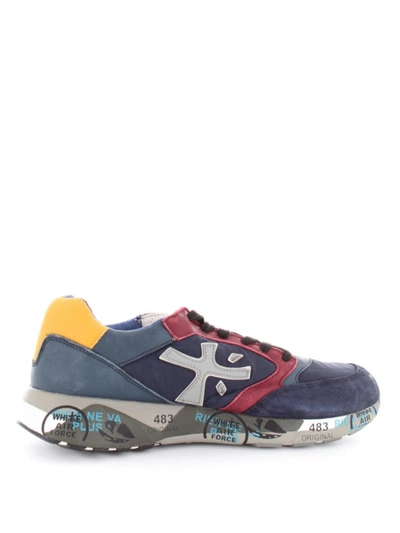 Shop Premiata Zaczac Suede Detailed Fabric Sneakers In Multicolour