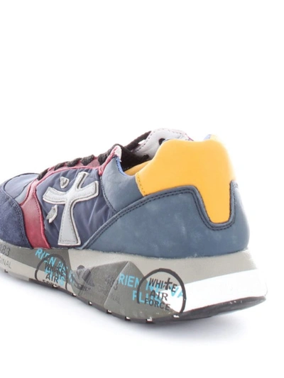 Shop Premiata Zaczac Suede Detailed Fabric Sneakers In Multicolour