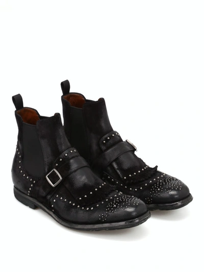 Shop Church's Shanghai 6 Studded Suede Booties In Black