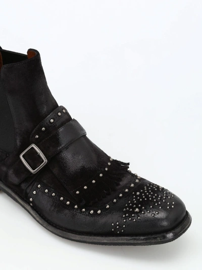 Shop Church's Shanghai 6 Studded Suede Booties In Black