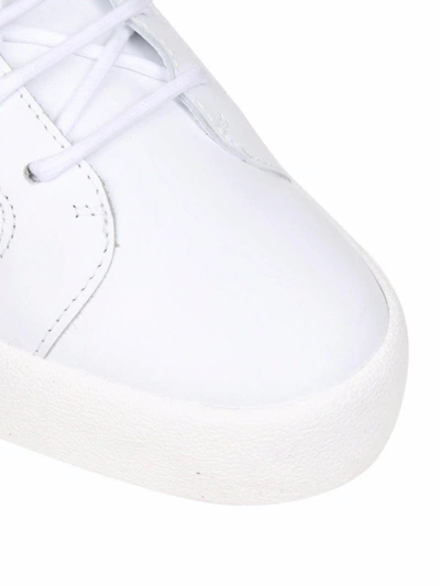 Shop Giuseppe Zanotti Chain White Leather Sneakers