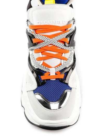 Shop Dsquared2 The Giant Colour Block Leather Sneakers In Multicolour