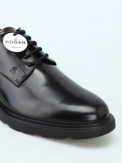 Shop Hogan Route-h304 Memory Foam Insole Derby Shoes In Black