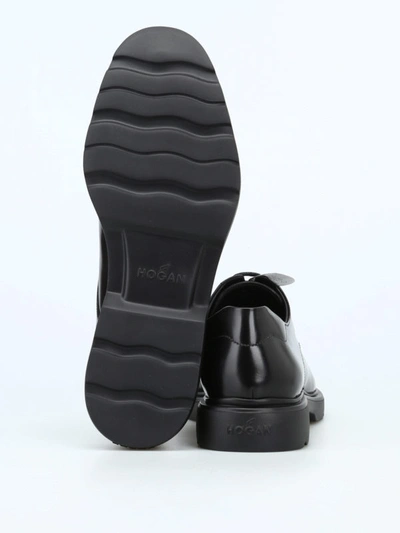 Shop Hogan Route-h304 Memory Foam Insole Derby Shoes In Black