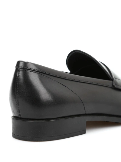 Shop Tod's Leather Loafers In Black