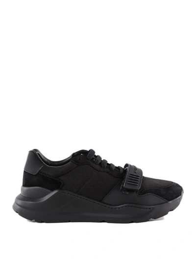 Shop Burberry Regis Black Sneakers