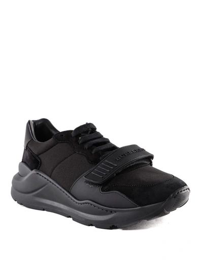 Shop Burberry Regis Black Sneakers