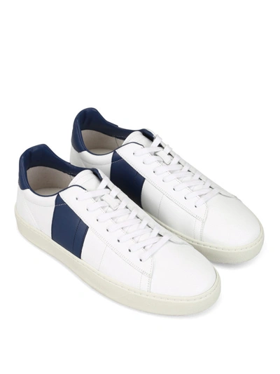 Shop Woolrich White Leather Low Top Sneakers