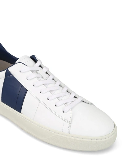 Shop Woolrich White Leather Low Top Sneakers