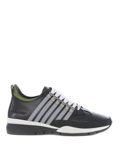 Shop Dsquared2 251 Sneakers With Reflective Stripes In Black