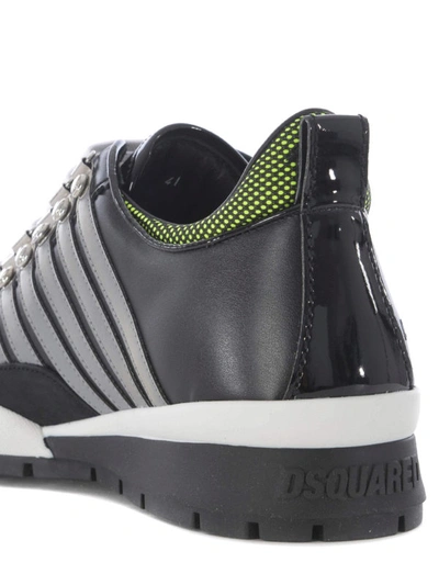 Shop Dsquared2 251 Sneakers With Reflective Stripes In Black