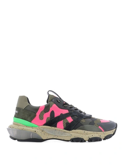 Shop Valentino Bounce Fluo Camouflage Sneakers In Multicolour