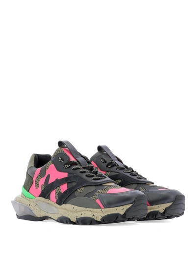 Shop Valentino Bounce Fluo Camouflage Sneakers In Multicolour