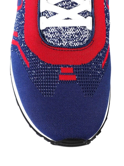 Shop Prada Low Top Knit Jacquard Fabric Sneakers In Multicolour